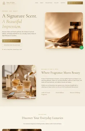 Hawa Al Tayib Perfumes & Cosmetics website