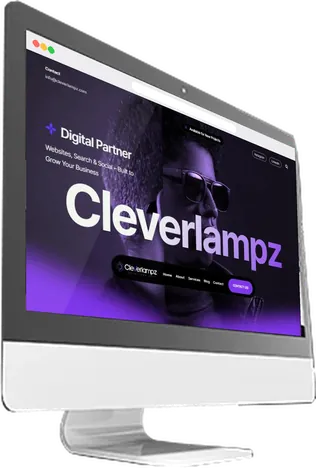 Cleverlampz website on a desktop screen
