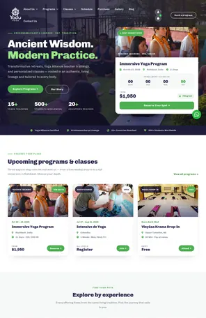 Yadu Yoga website